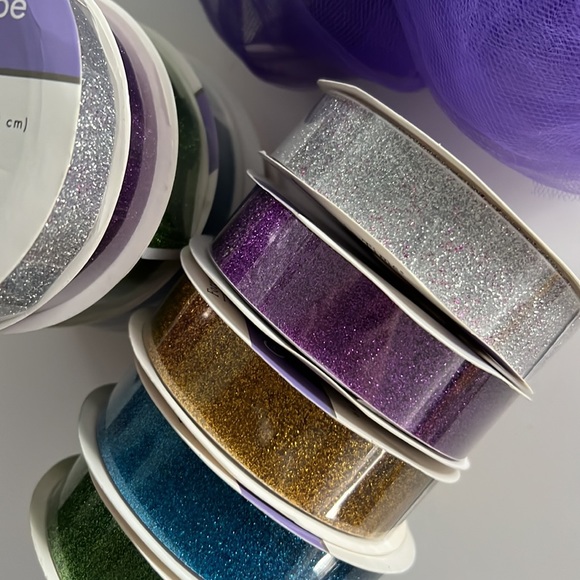 5 pcs Adhesive Glitter Ribbon Tape 6.6 ft x 0.9" in (2m x 2.2 cm) / Roll - Picture 5 of 8